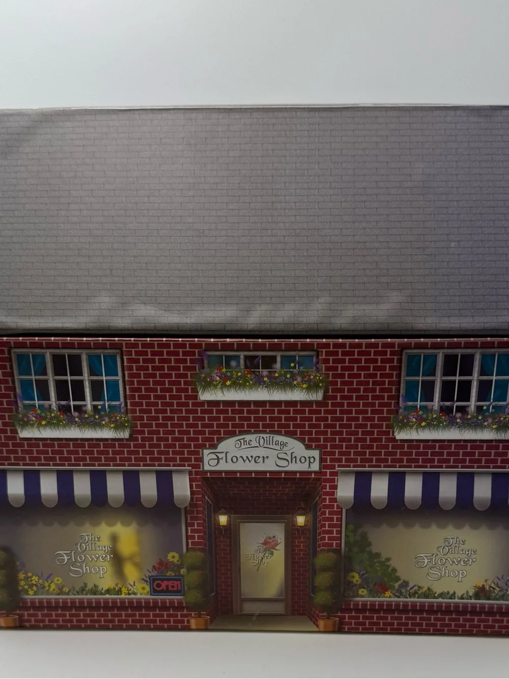 The Village Flower Shop Decorative Cardboard Box - Red Brick Floral Design